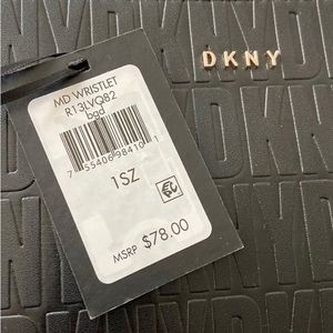 NEW DKNY Embossed Black Wristlet